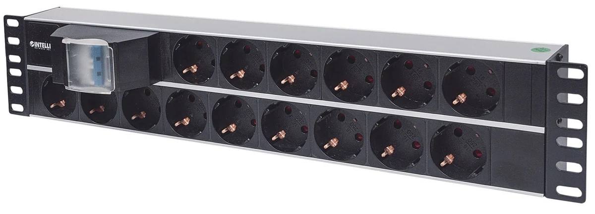 Listwa zasilająca RACK 19" 2U, 15 gniazd SCHUKO - INTELLINET