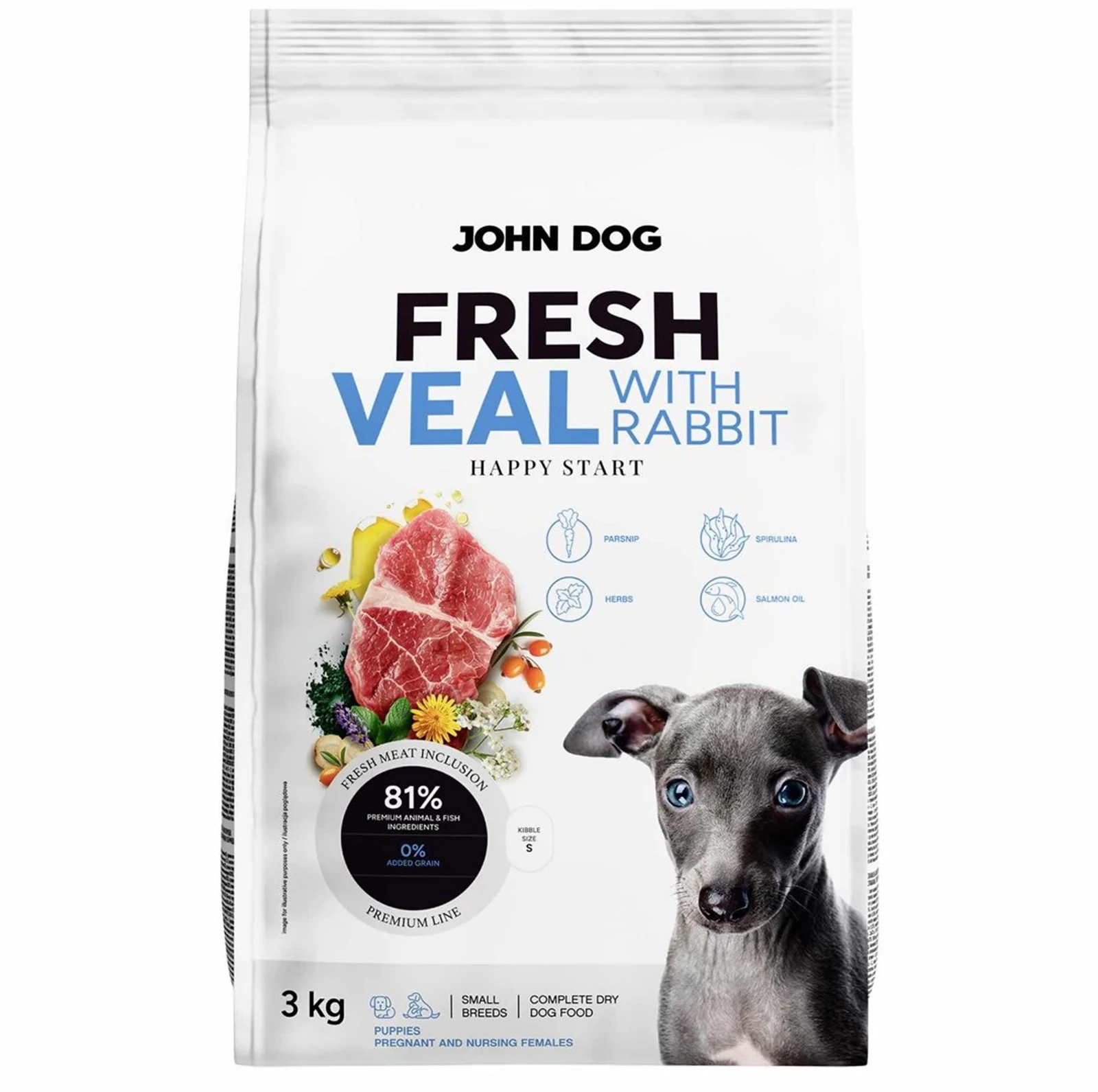 John Dog PUPPY FRESH VEAL WITH RABBIT 3kg