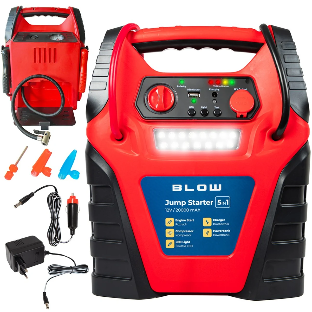 Jump Starter kompresor BLOW 5w1 - wielofunkcyjny