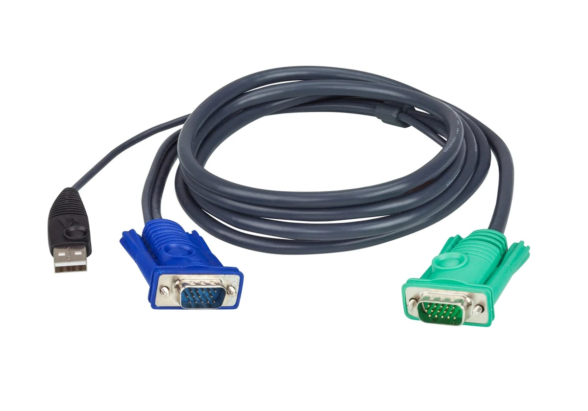 Kabel ATEN 2L-5202U 2m D-Sub (VGA) grafitowy
