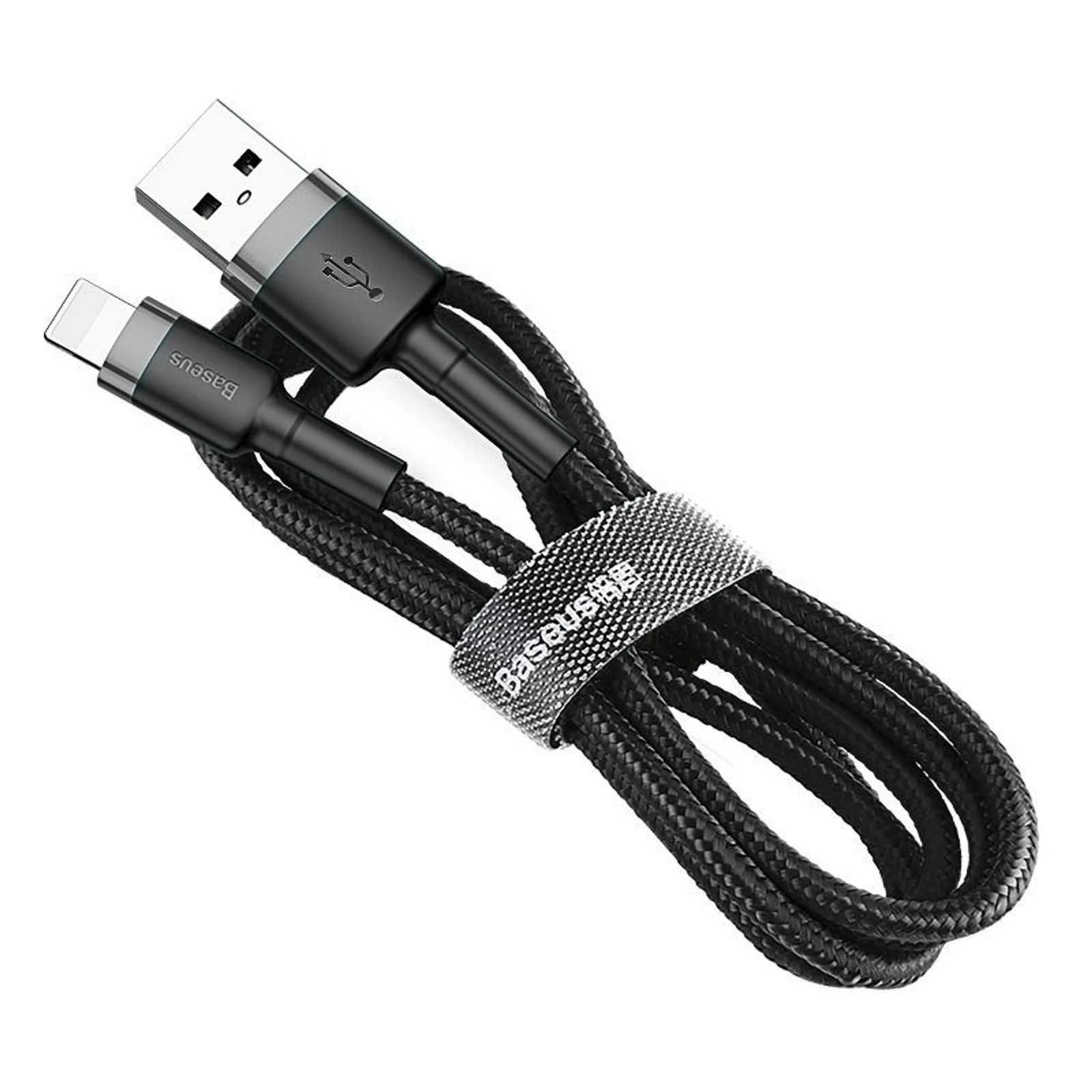 Kabel Baseus CALKLF-CG1 (Lightning M - USB 2.0 M; 2m; kolor szaro-czarny) — zdjęcie 1 z 3