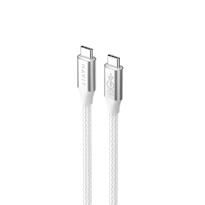Kabel Havit Typ C-Typ C CB6290 (100cm, Szary/Biały)