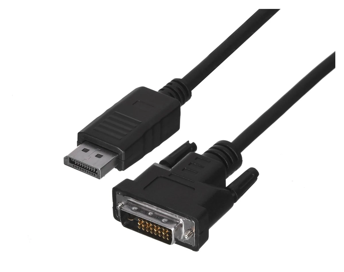 Kabel Lanberg CA-DPDV-10CU-0010-BK, 1m, czarny