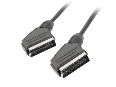 Kabel SCART Lanberg CA-EUEU-10CC-0018-BK, 1,8m, czarny
