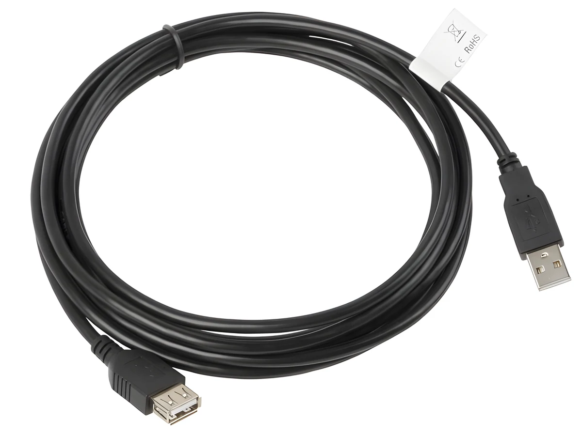 Kabel USB Lanberg CA-USBE-10CC-0030-BK (USB 2.0 męski - USB 2.0 żeński, 3m, czarny)