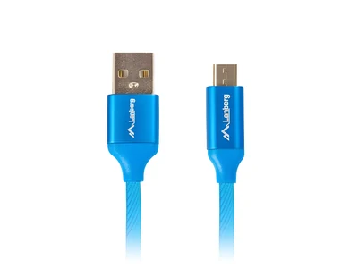 Kabel Lanberg Premium CA-USBM-20CU-0010-BL 1m Niebieski