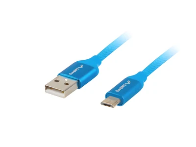 Kabel Lanberg Premium CA-USBM-20CU-0018-BL 1,8m Niebieski