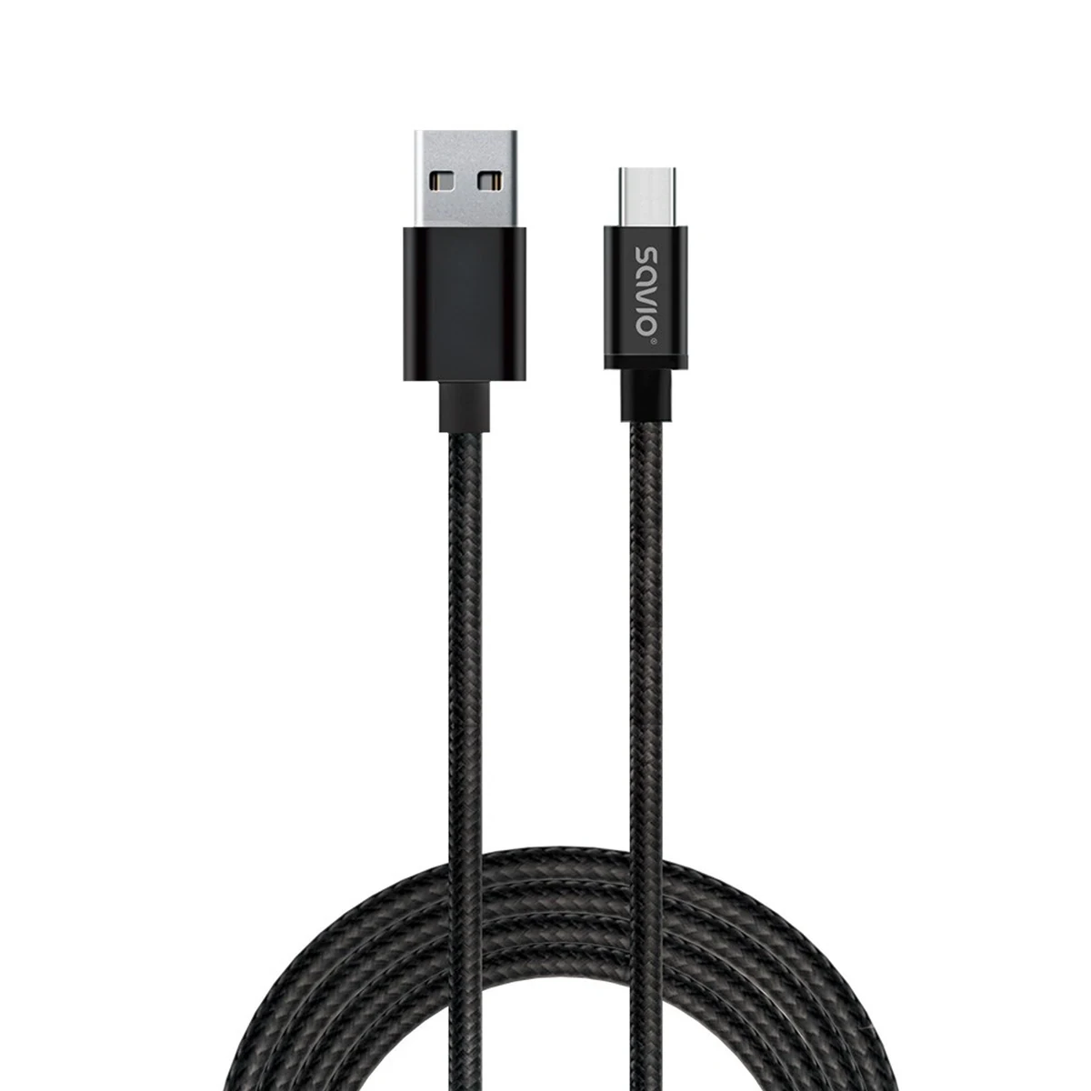 Kabel SAVIO CL-129 USB-C do USB 2.0, 2m, czarny