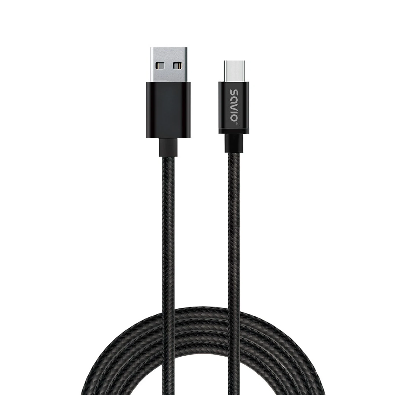 Kabel SAVIO CL-129 USB-C do USB 2.0, 2m, czarny — zdjęcie 1 z 5