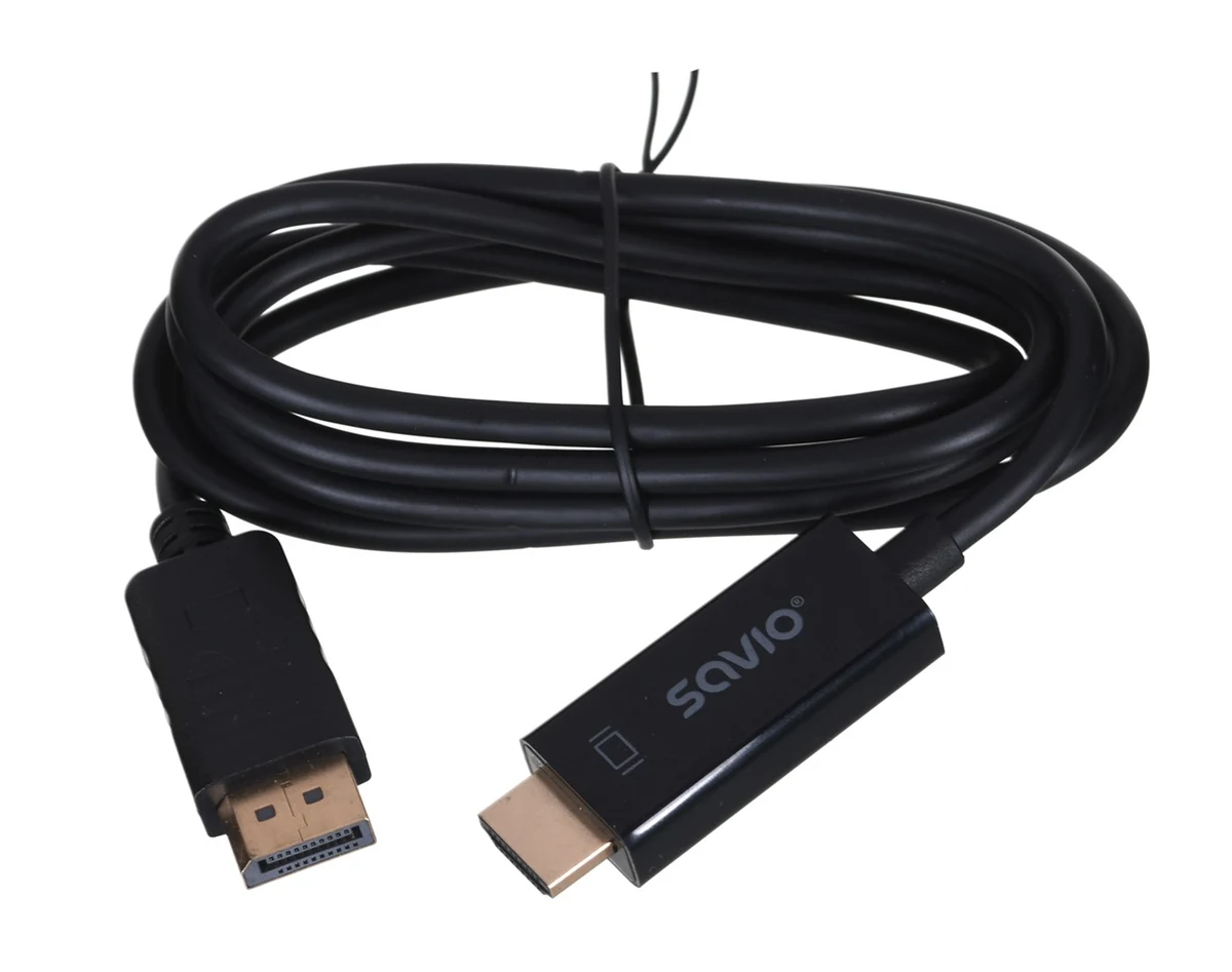 Kabel DisplayPort do HDMI SAVIO CL-56, 1,5 m, czarny
