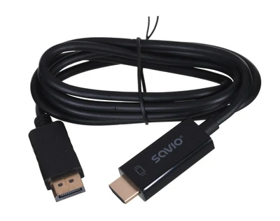 Kabel DisplayPort do HDMI SAVIO CL-56, 1,5 m, czarny