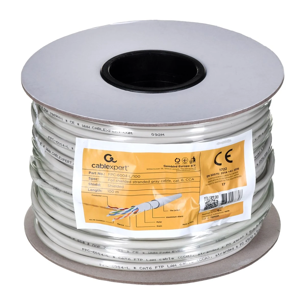 Kabel sieciowy GEMBIRD FPC-6004-L/100, 100m, kat. 6