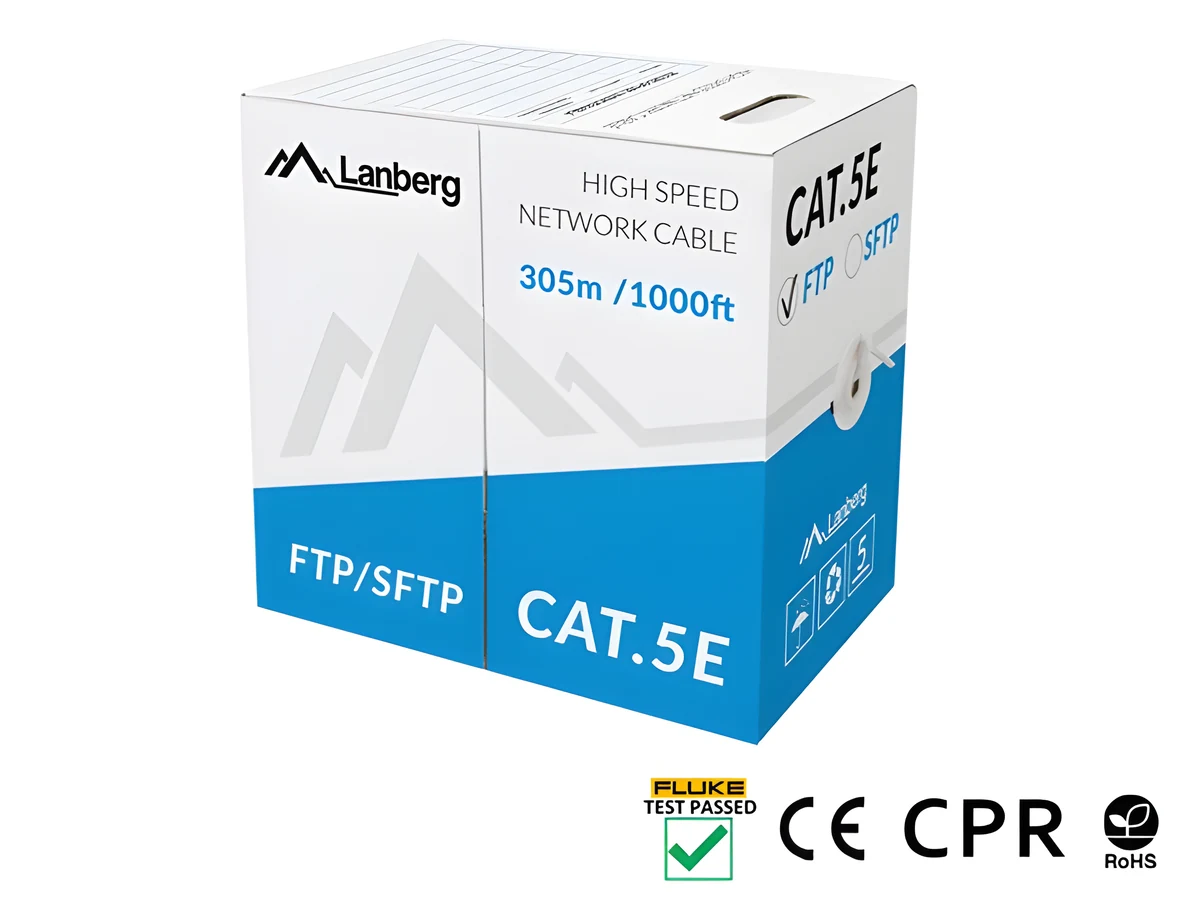 Kabel sieciowy Lanberg LCF5-11CU-0305-S (FTP, 305 m, kat. 5e, szary)