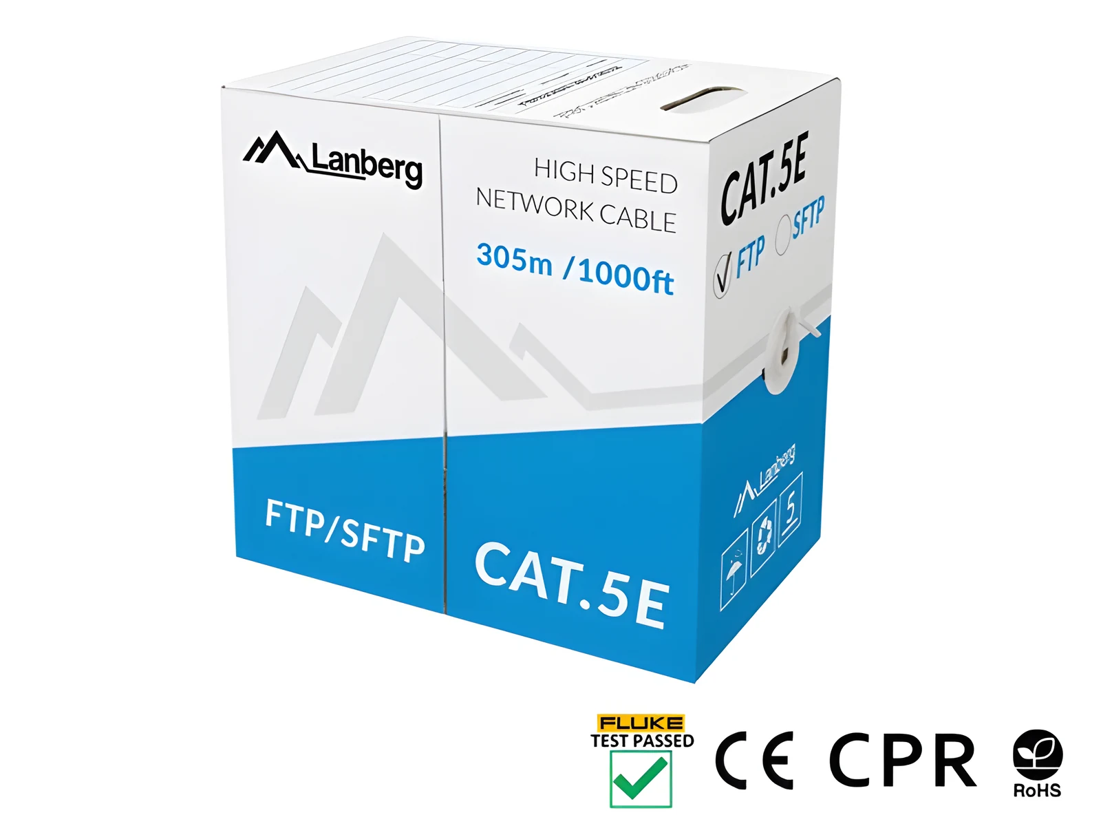 Kabel sieciowy Lanberg LCF5-11CU-0305-S (FTP, 305 m, kat. 5e, szary) — zdjęcie 1 z 2