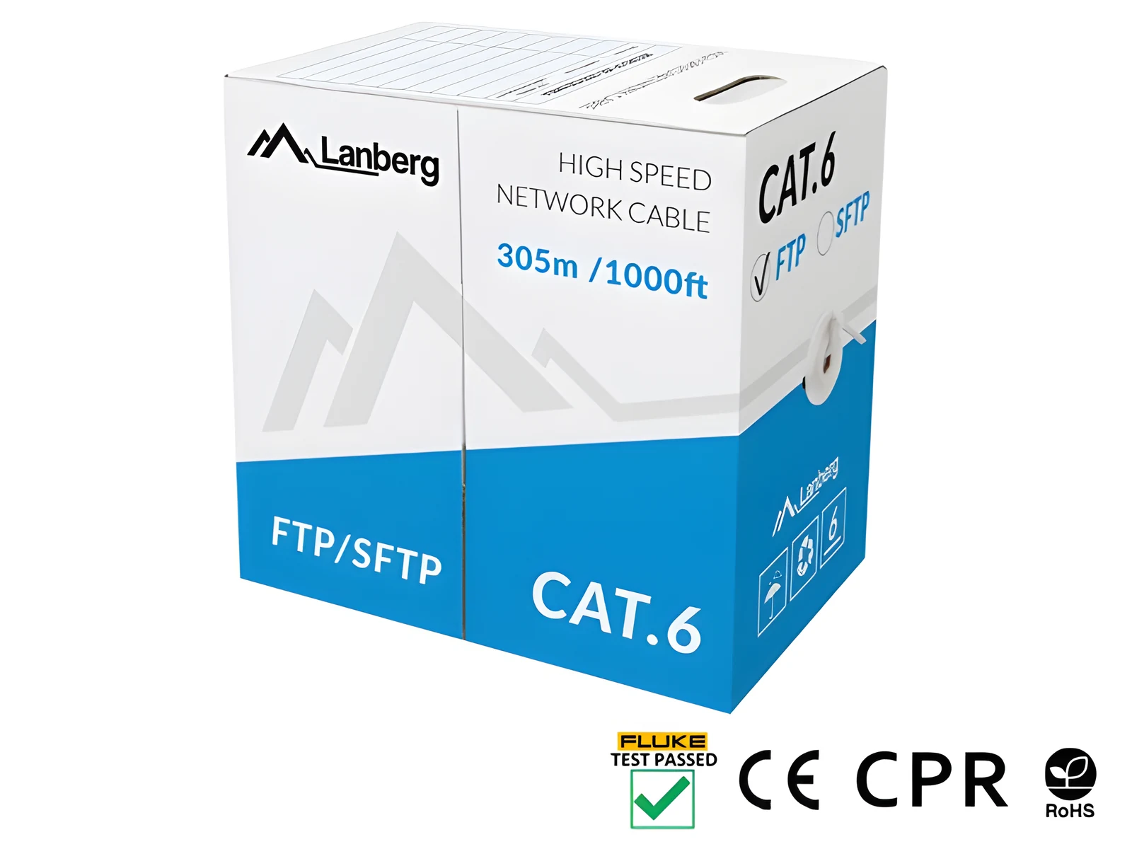 Kabel sieciowy Lanberg LCF6-11CU-0305-S (FTP, kategoria 6, 305 m, szary) — zdjęcie 1 z 2