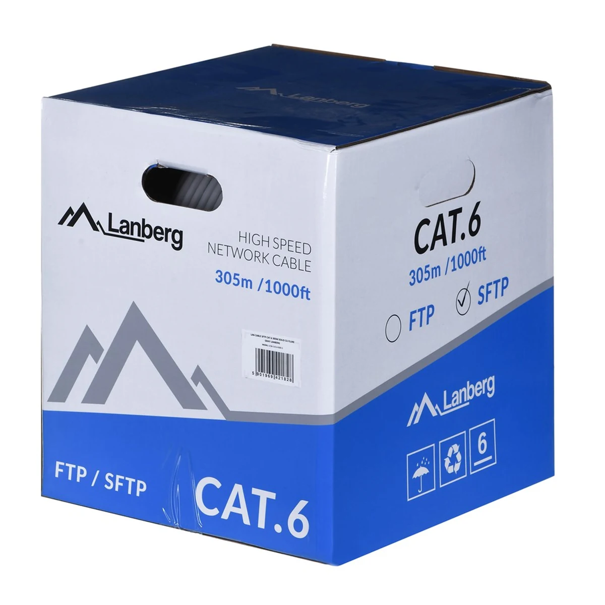 Kabel sieciowy Lanberg LCS6-11CU-0305-S, kategoria 6, 305 m