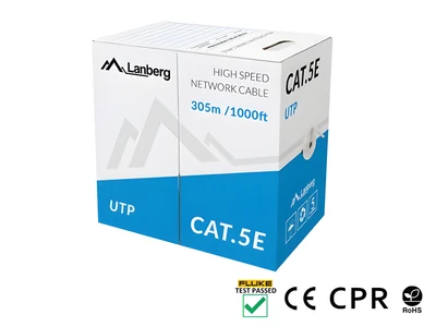 Kabel sieciowy Lanberg LCU5-11CU-0305-S (Kat. 5e, 305m, szary)