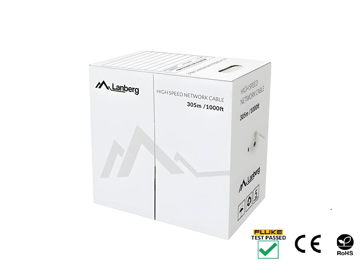 Kabel sieciowy Lanberg LCU5-12CU-0305-Y (UTP, 305 m, kat. 5e, żółty)