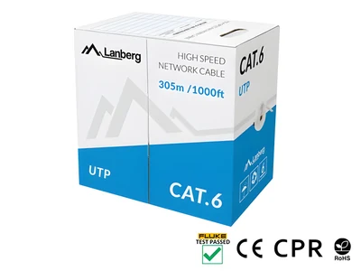Kabel sieciowy Lanberg LCU6-11CU-0305-S, Cat6, 305m