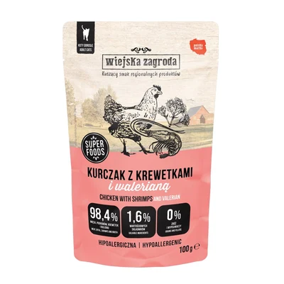 Mokra karma Wiejska Zagroda Kurczak z krewetkami 100g