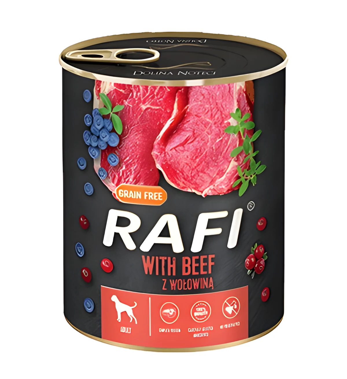 Karma Rafi wołowina borówki 800g dla psa
