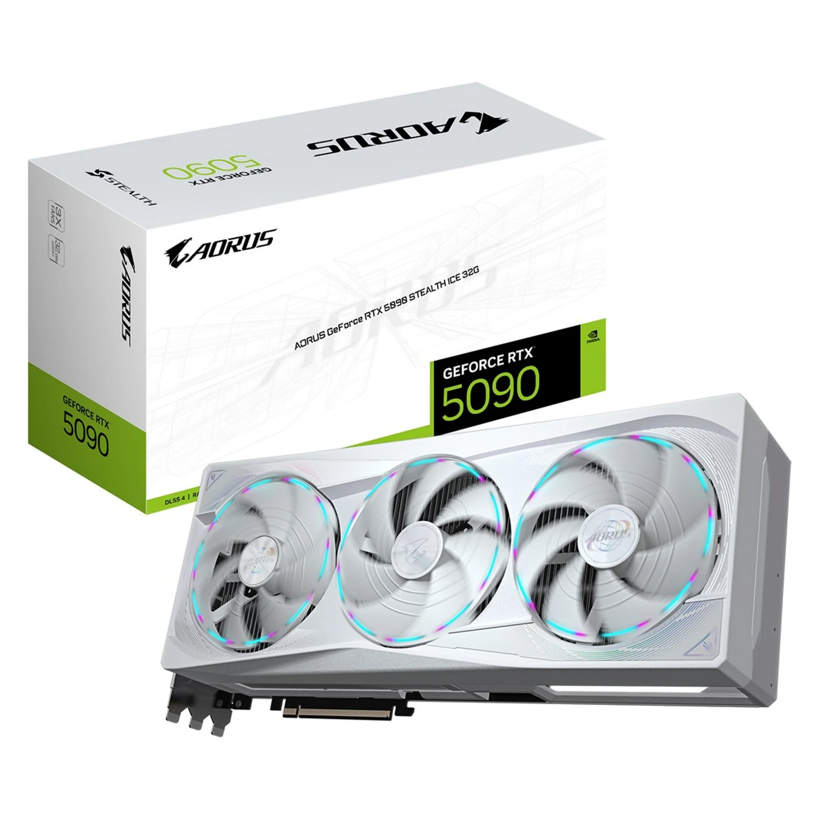 Karta graficzna Gigabyte AORUS GeForce RTX 5090 Stealth ICE 32GB GDDR7 DLSS4 — zdjęcie 1 z 8