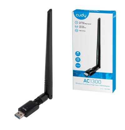 Karta sieciowa CUDY WU1400 AC1300 USB 3.0 z anteną 5dBi