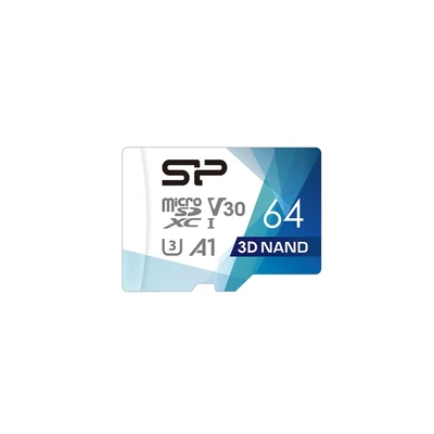 Karta microSDXC Silicon Power 64GB V30 UHS-I U3 A1 + Adapter