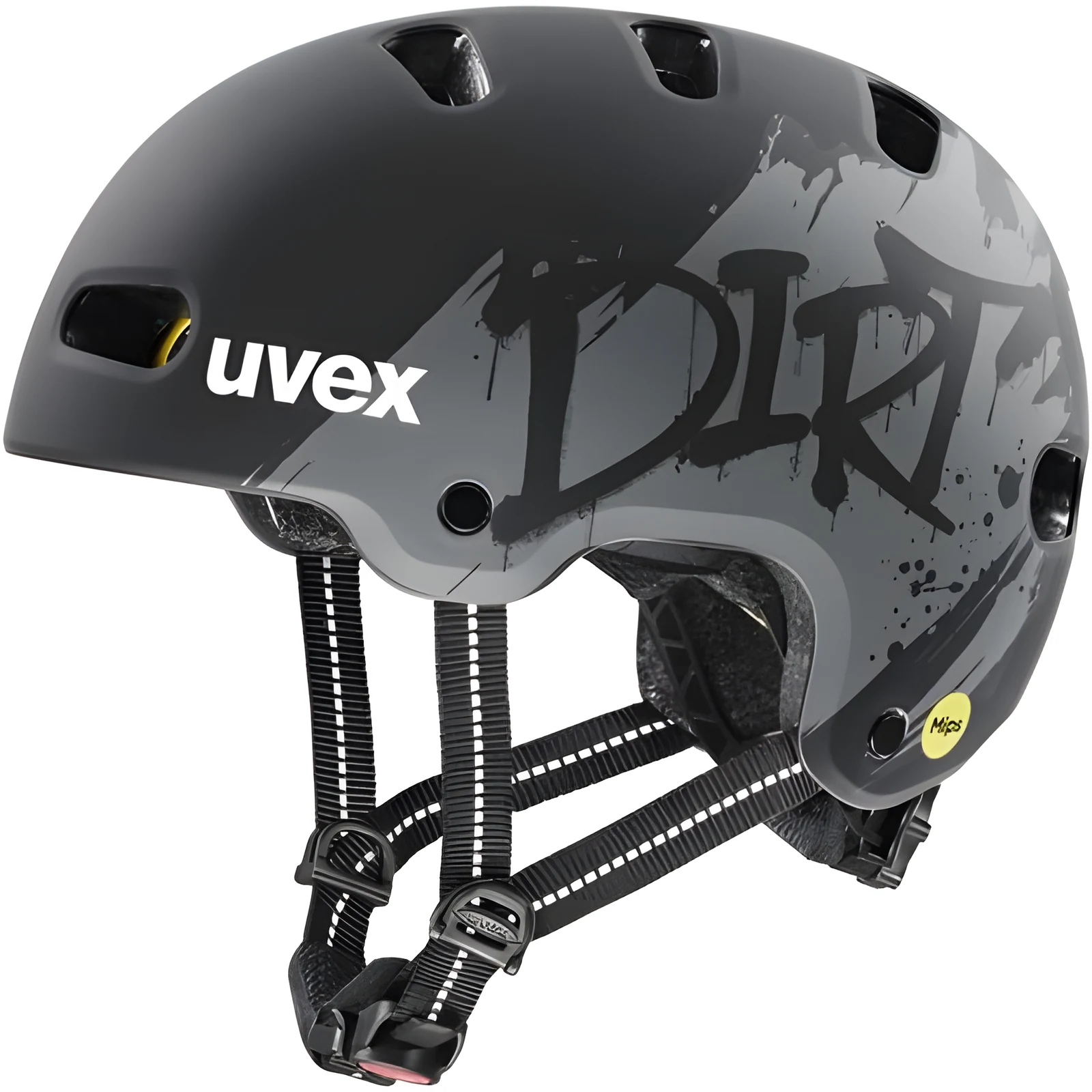 Kask rowerowy dziecięcy UVEX Kid 4 Style MIPS, dirt black matt — zdjęcie 1 z 5