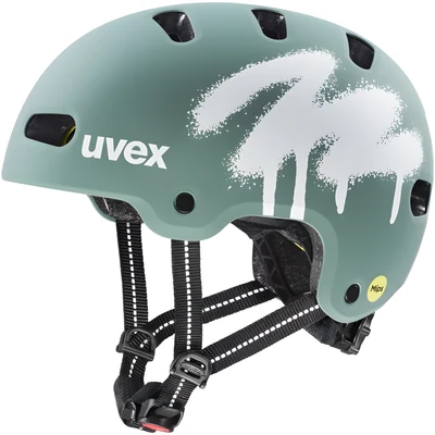 Kask rowerowy dziecięcy UVEX Kid 4 Style MIPS, zielony