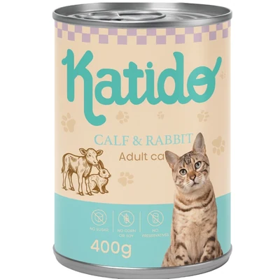 Karma mokra KATIDO Cielęcina z Królikiem 400g