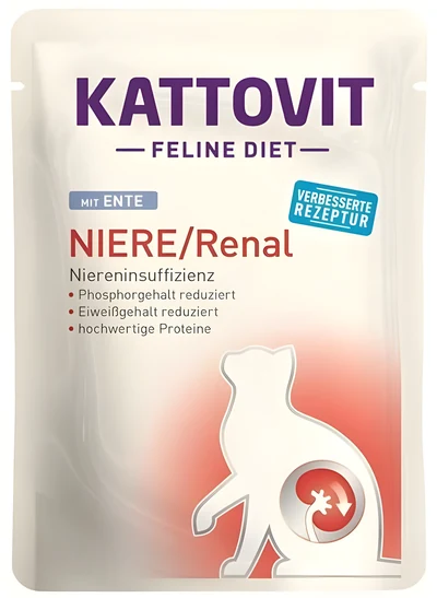 Karma mokra dla kota Kattovit Niere/Renal z kaczką 85g