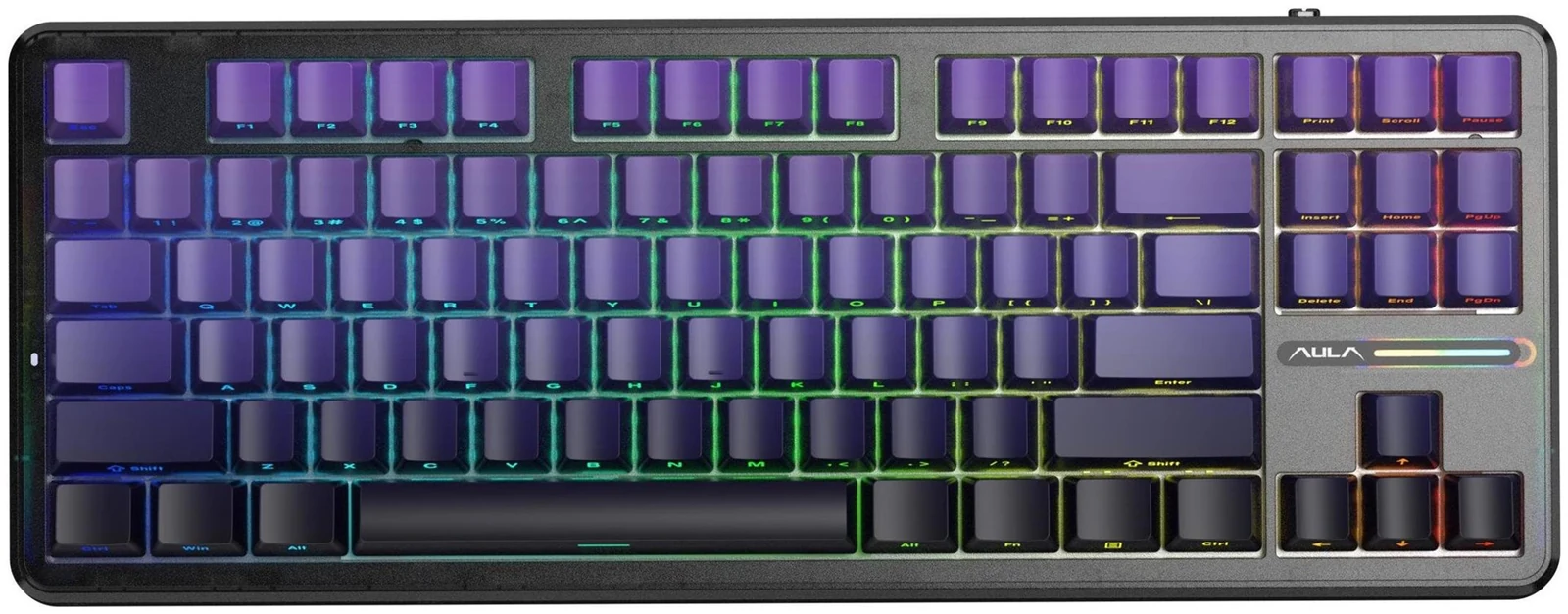 Klawiatura mechaniczna AULA F87 Pro Purple Black Gradient GrayWood V4 RGB — zdjęcie 1 z 4