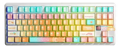 Klawiatura mechaniczna AULA F87Pro V2 Orange Soda, przełączniki Kailh Meteorite Ice Cream, podświetlenie RGB