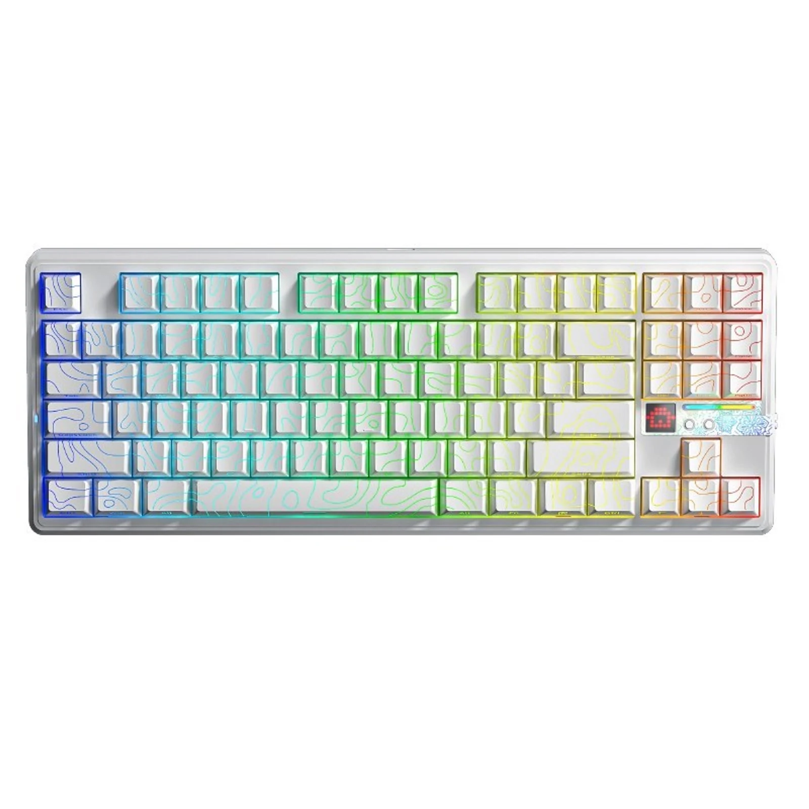 Klawiatura mechaniczna AULA F87Pro V2 White, przełączniki Star Vector RGB, podświetlenie, profil Contour