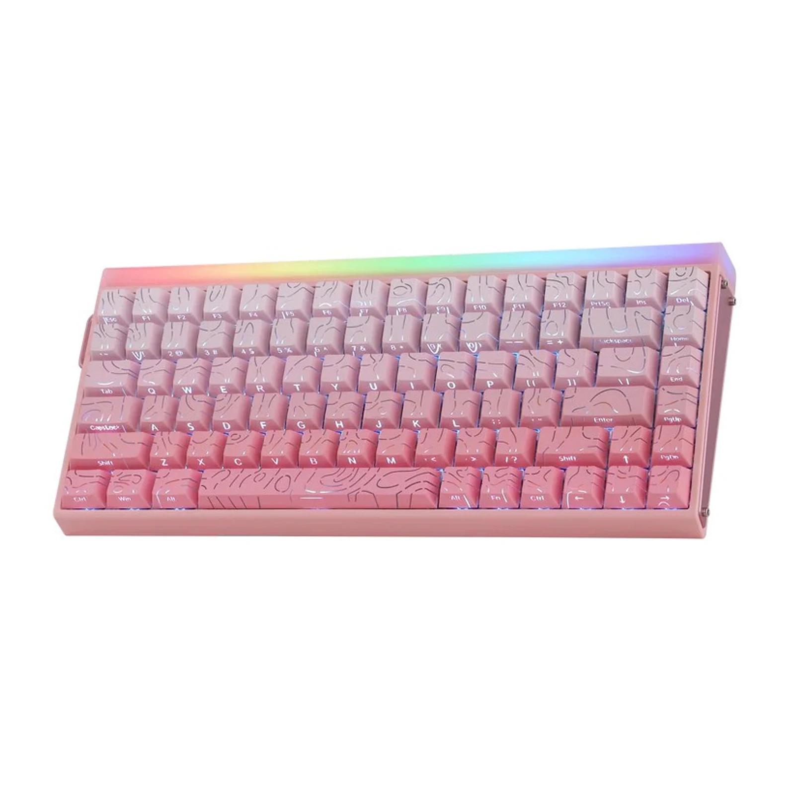 Klawiatura mechaniczna HERO84 HE Pink Gradient Contour z przełącznikami Dragon King RGB AULA — zdjęcie 1 z 8