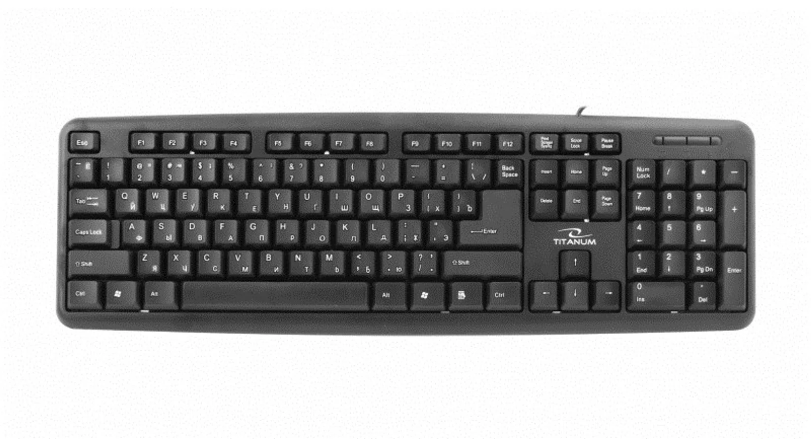Klawiatura TITANUM TKR101 - Czarna, USB 2.0 — zdjęcie 1 z 2