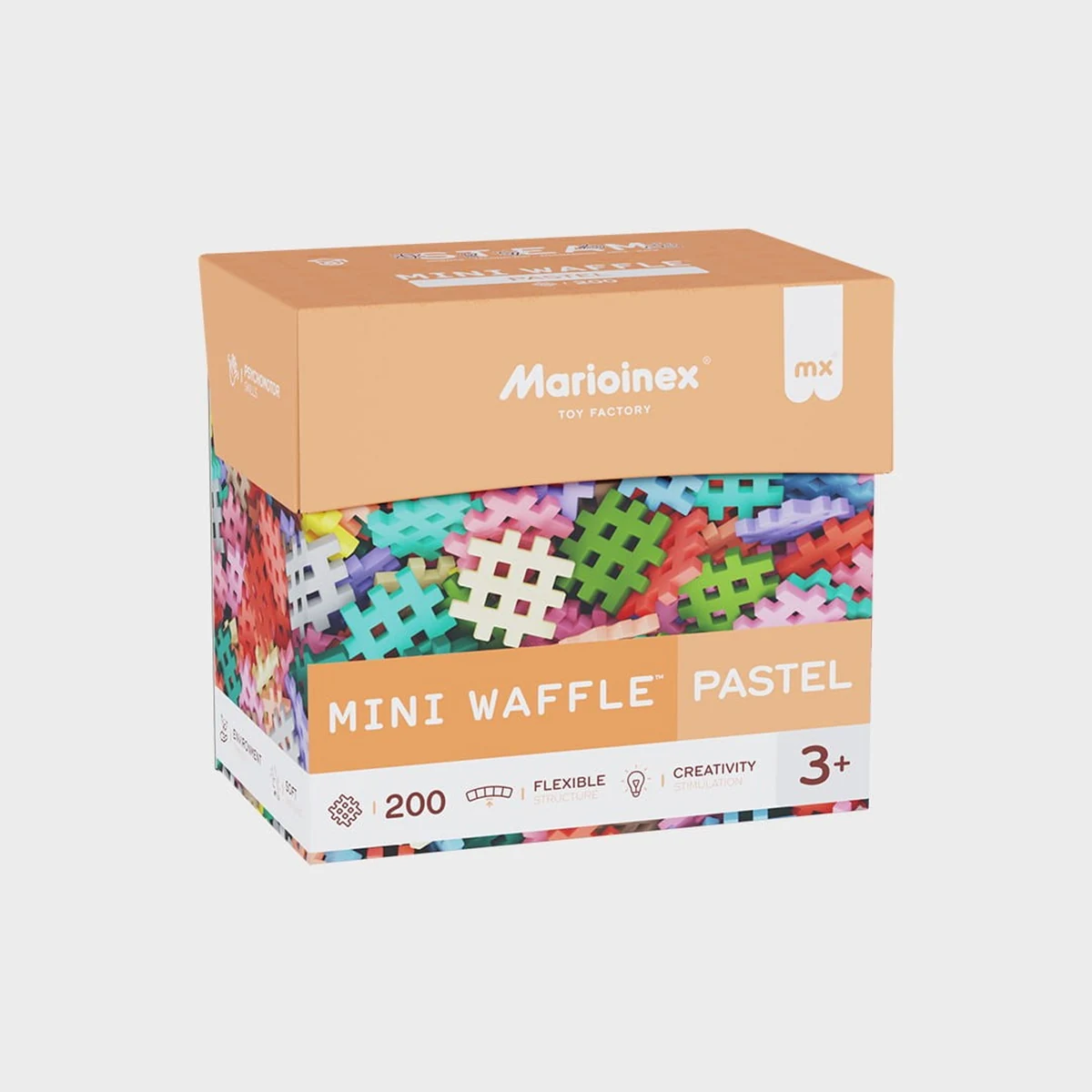 Klocki Marioinex Mini Waffle, 200 Pastelowych Elementów