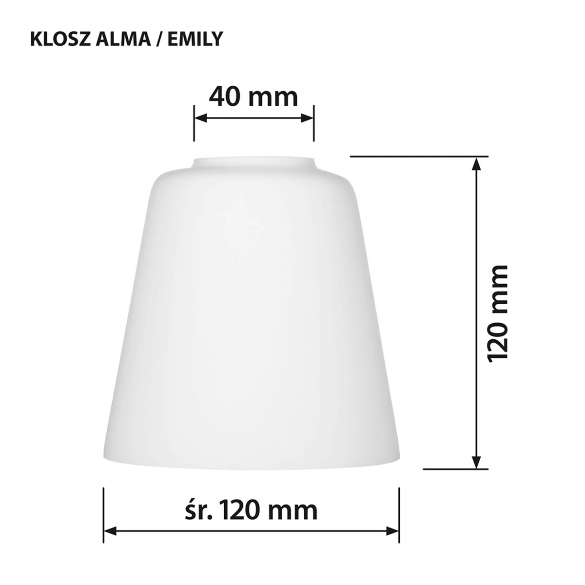 Klosz do lampy EMILY 12 cm