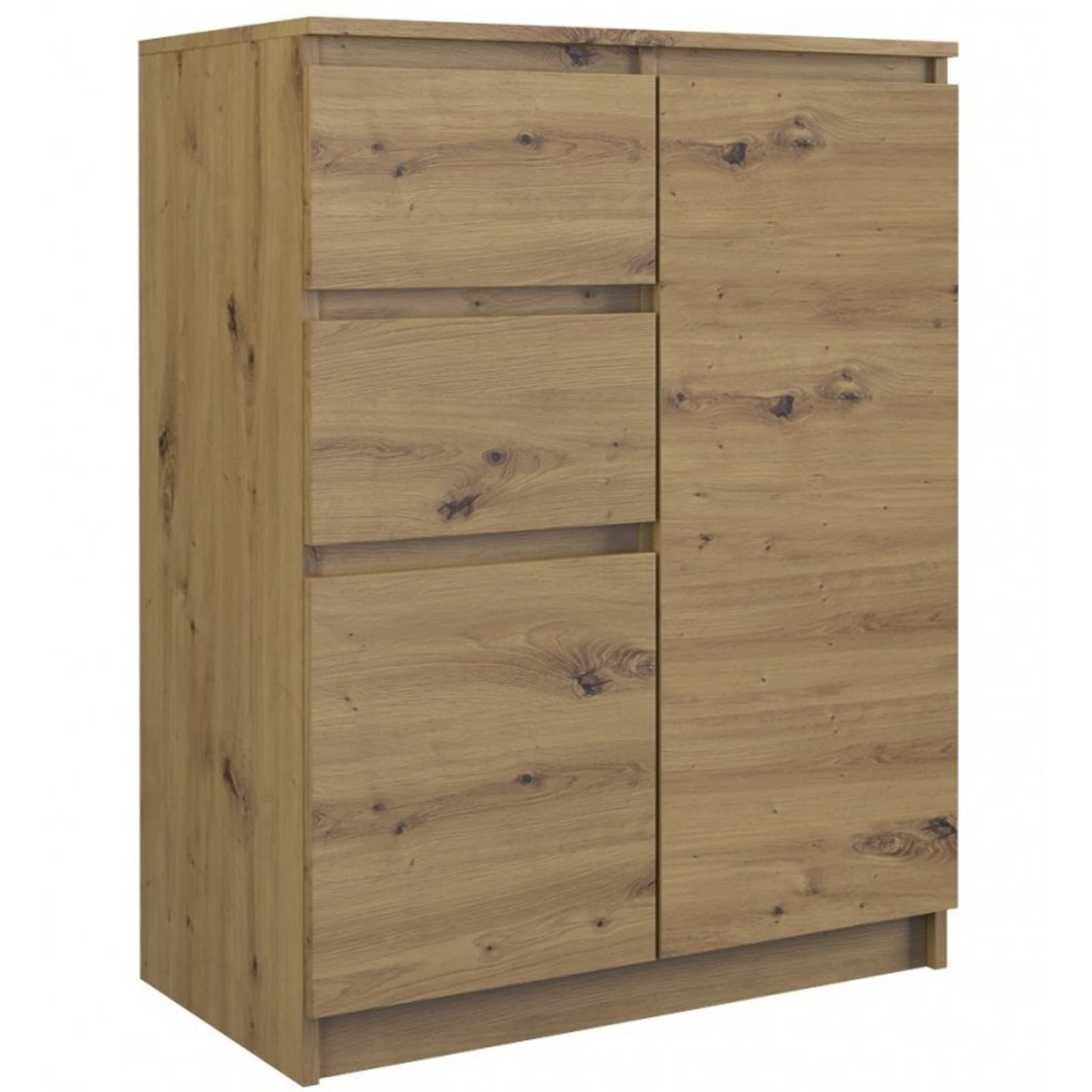 Komoda 2-drzwiowa z 2 szufladami, kolor dąb artisan — zdjęcie 1 z 4