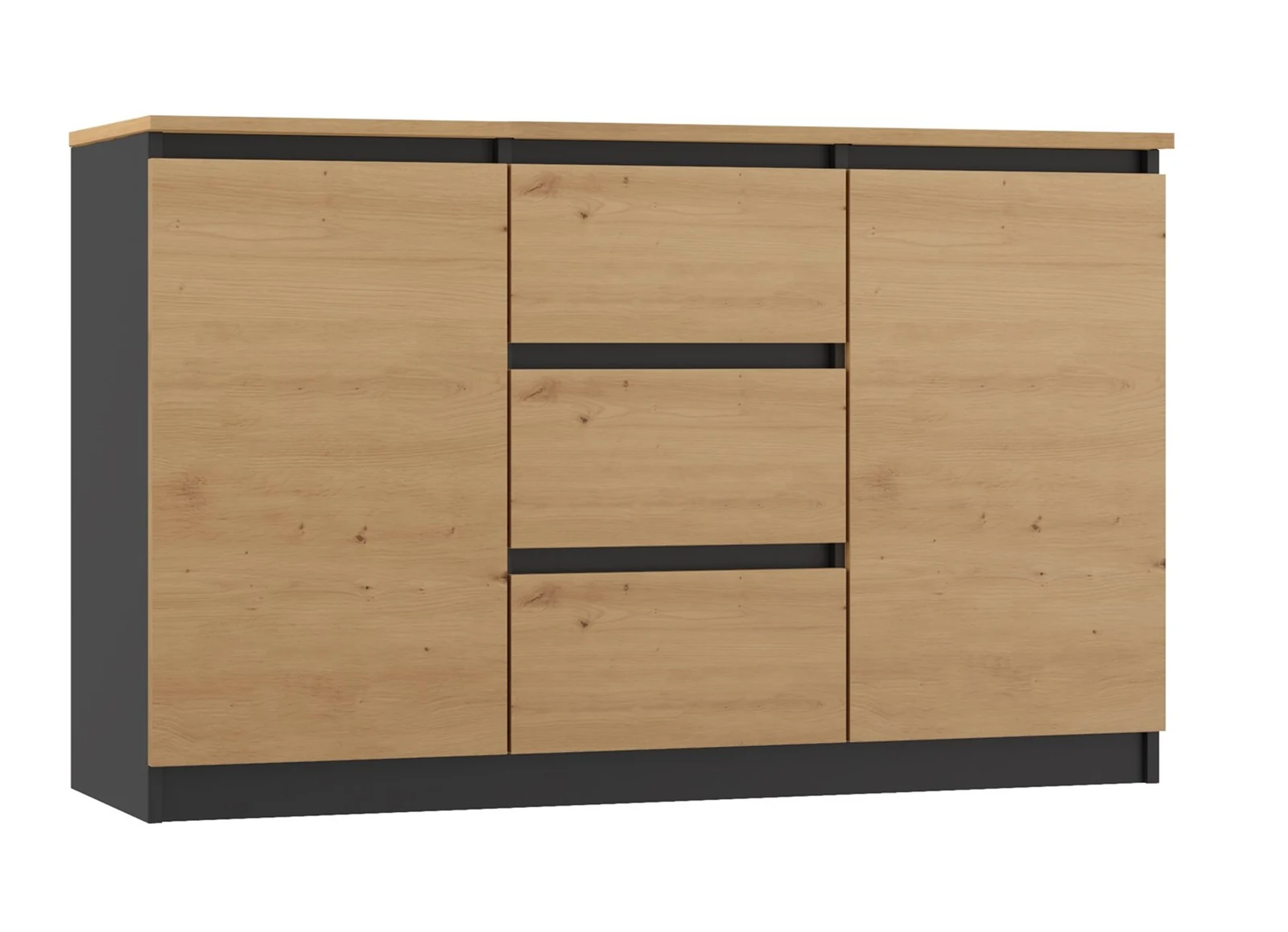 Komoda 2-drzwiowa z 3 szufladami, blat Artisan, styl Ant/Art — zdjęcie 1 z 7