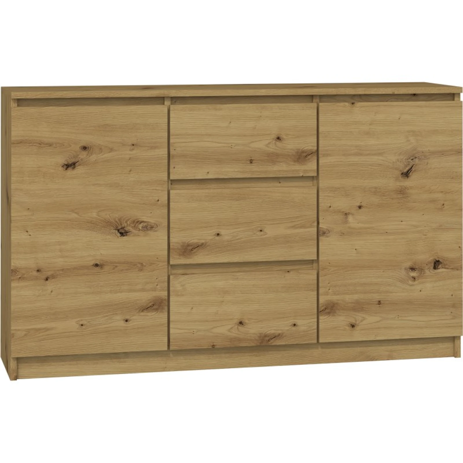 Komoda 2-drzwiowa z 3 szufladami, kolor dąb artisan — zdjęcie 1 z 6