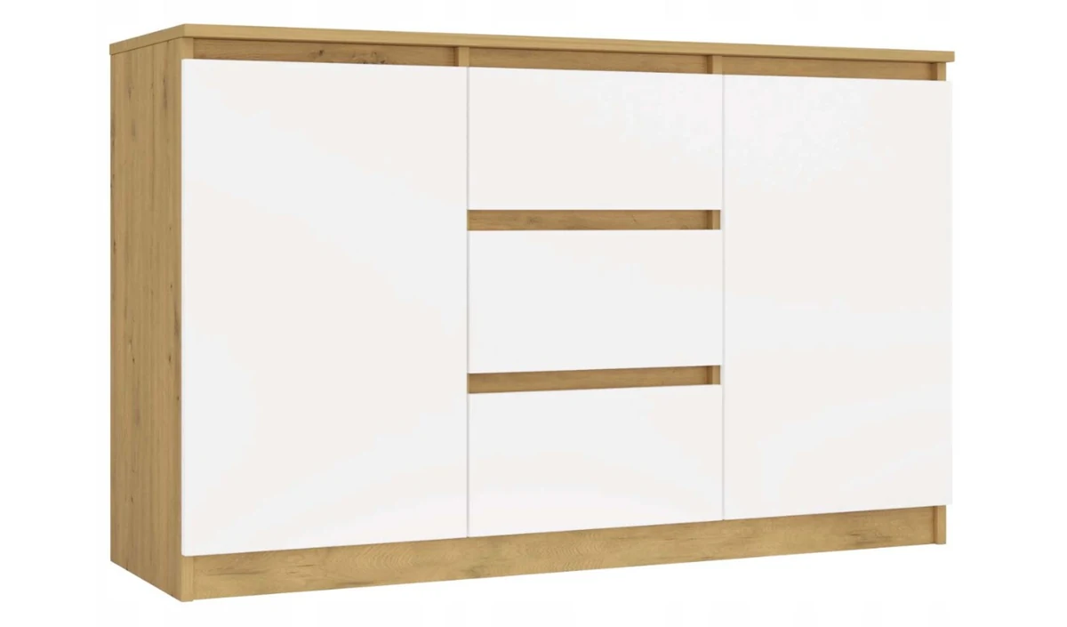 KOMODA 2 DRZWI 3 SZUFLADY ARTISAN/BIEL