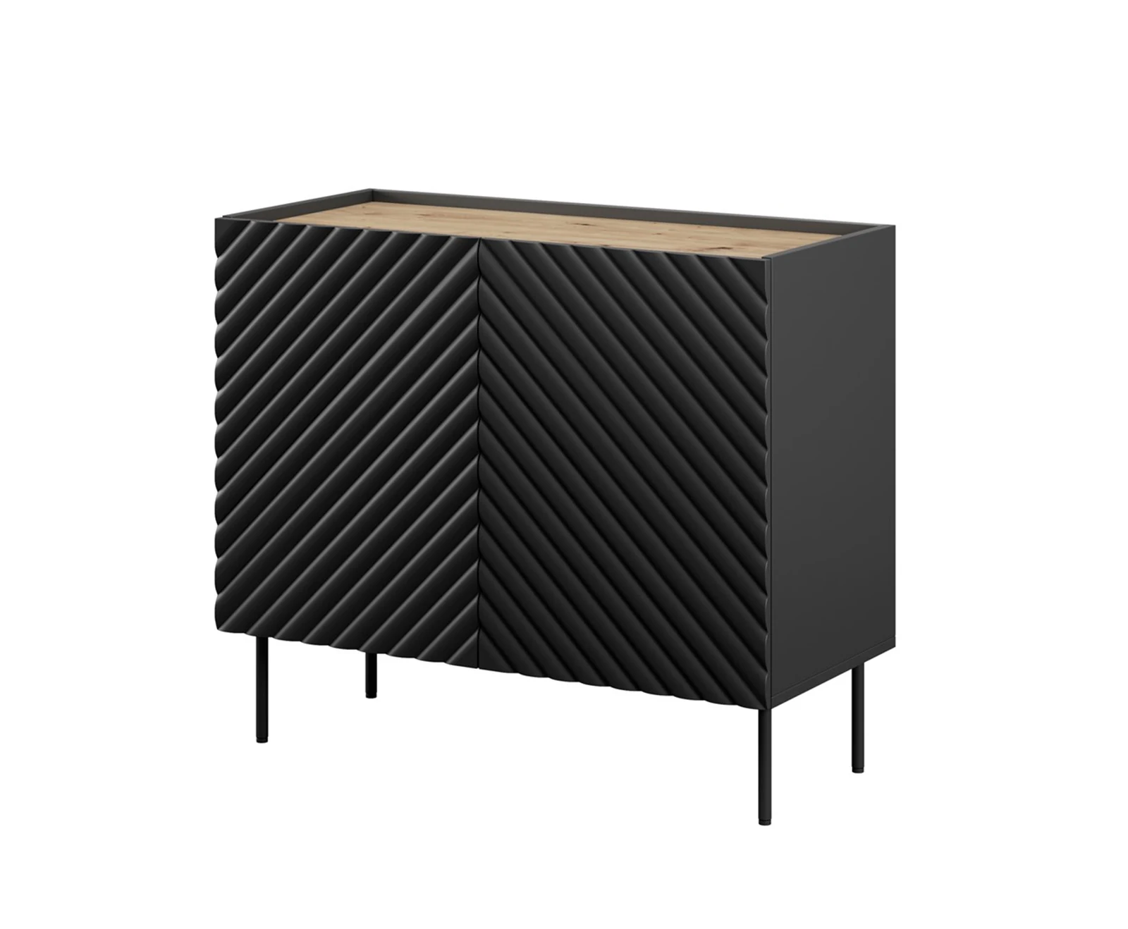 Komoda ONDA 2D 98x45x85 cm, czarna — zdjęcie 1 z 4