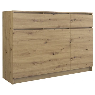 KOMODA 3 DRZWI 3 SZUFLADY ARTISAN Dębowy