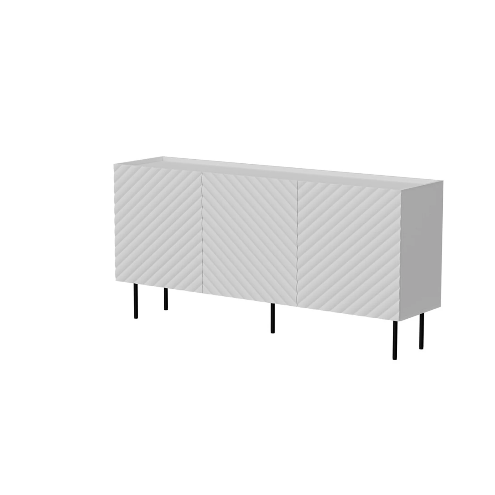 Komoda LUCCA 3D, biała, 165x40x80 cm — zdjęcie 1 z 4