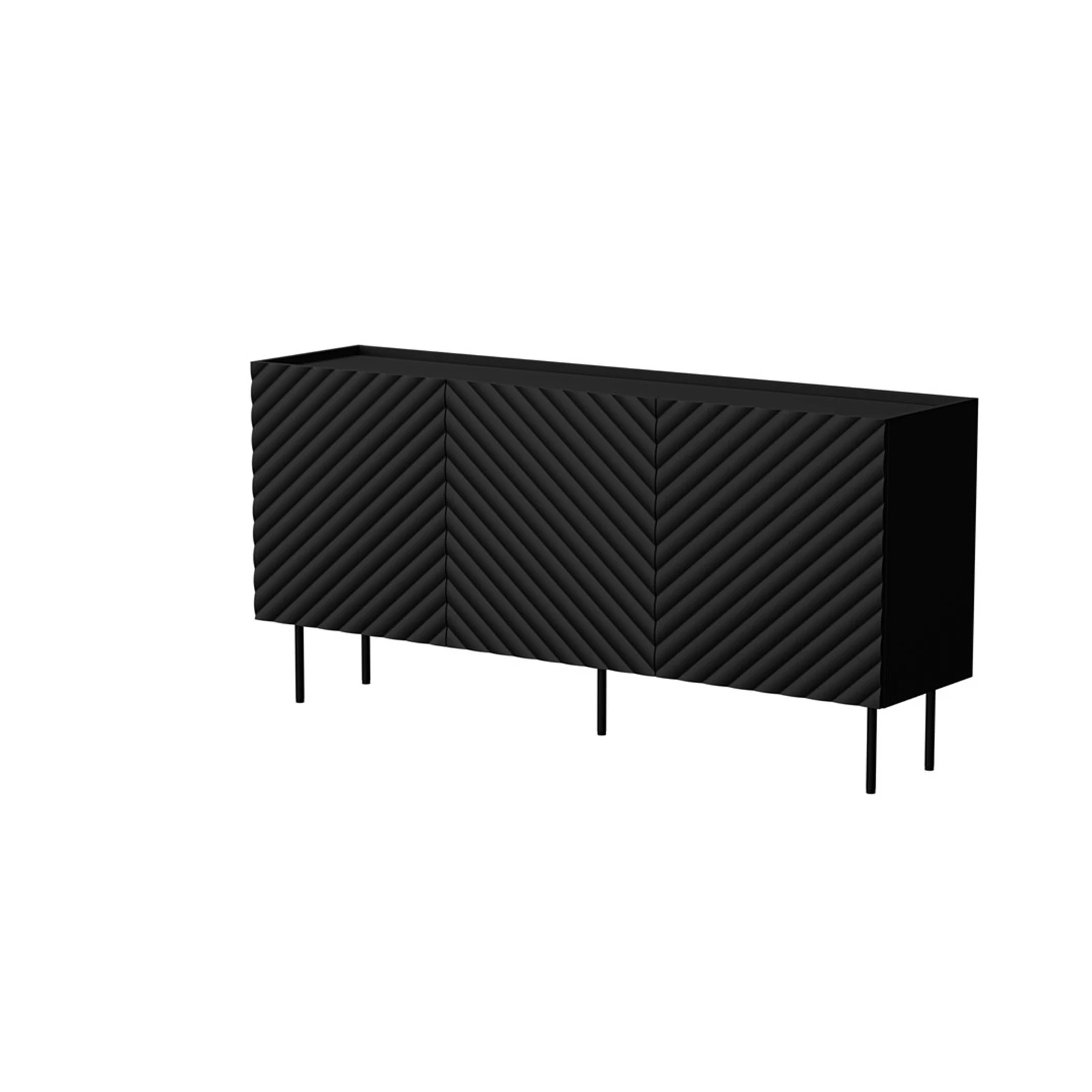 Komoda LUCCA 3D 165x40x80 czarna — zdjęcie 1 z 4