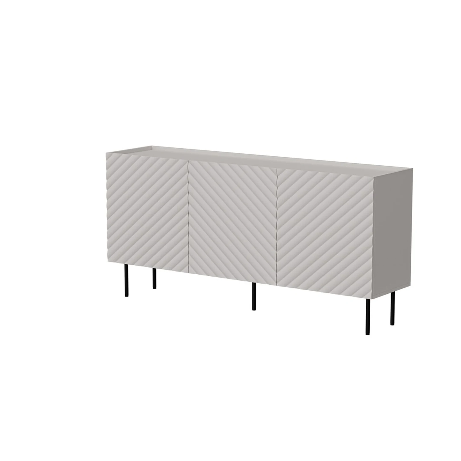 Komoda LUCCA 3D, kaszmirowa, 165x40x80 cm — zdjęcie 1 z 4