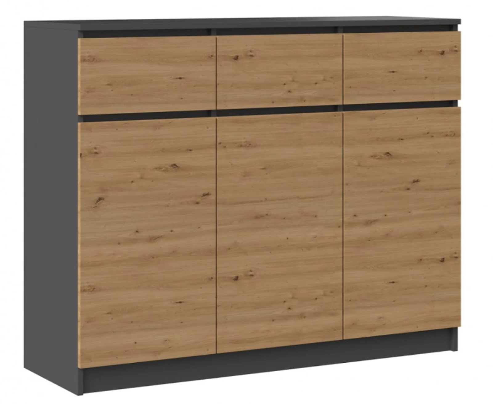Komoda 3D3S 120x40x97 antracyt/artisan — zdjęcie 1 z 5