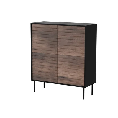 Komoda CORTINA 4 szuflady, 102x40x118 cm, czarny/orzech